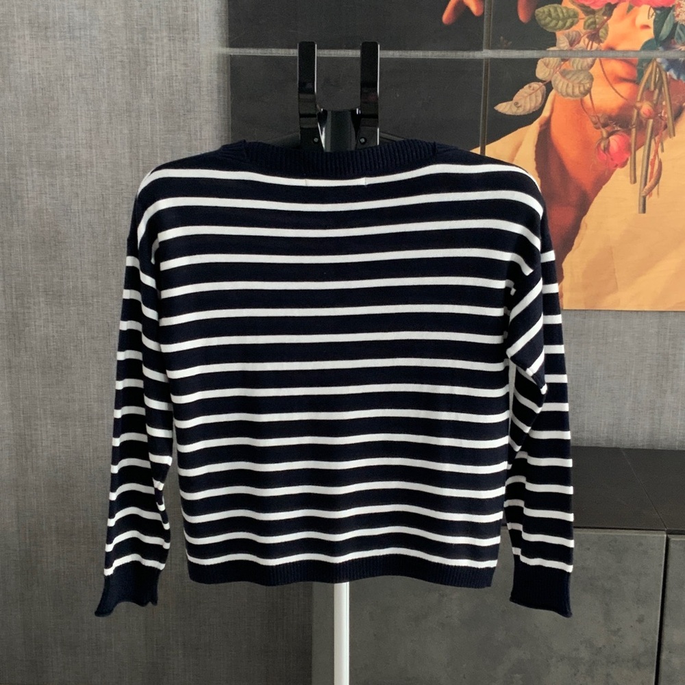 Inwear Classic Navy and White Striped Women's Sweater XS - Picture 3 of 6